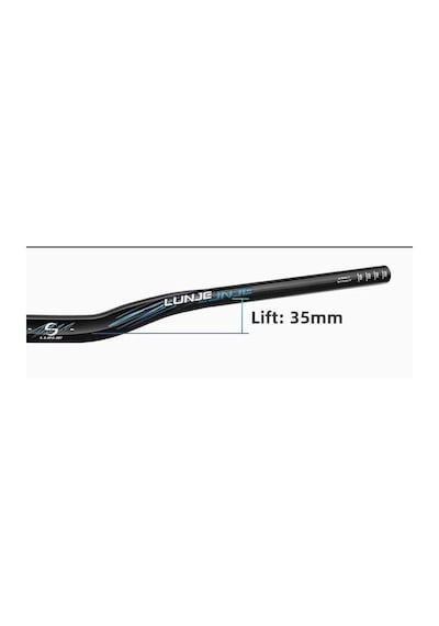 Lunje 78 Cm 35 Rise Açılı Alüminyum 31,8mm Mtb Freeride Gidon Bisiklet Gidonu Direksiyonu Siyah