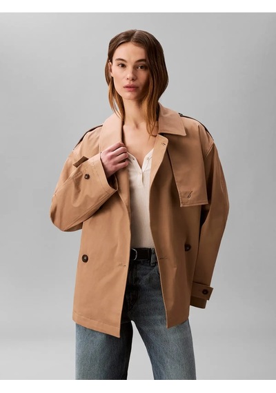 Calvin Klein Mıd Length Cotton Tr, Hms Kahverengi Kadın Ceket