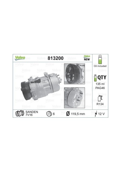 Volkswagen Polo 1995-2009 Arası 100 1.6 Valeo Marka Klima Kompresörü