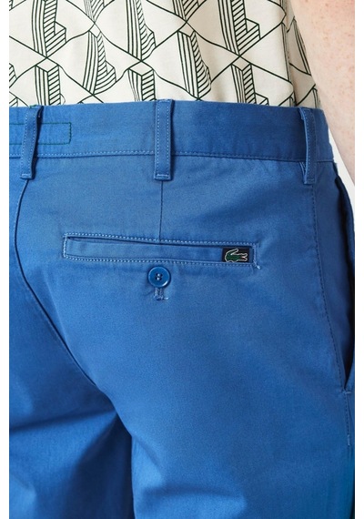 Lacoste Men's Slim Fit Organic Cotton Bermuda Blue Shorts Erkek Dar Kesim Pamuk Bermuda Şort Mavi