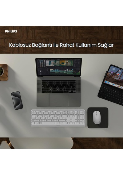 Spt6407 Bluetooth Kablosuz Türkçe Q Klavye Mouse Seti Siyah Diğer