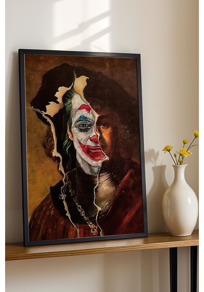 Joker Self Portrait Çerçeveli Tablo Sinemaseverlere Hediyelik Duvar Dekoru Modifiye Sanat