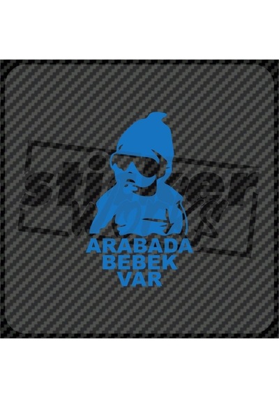 Arabada Bebek Var Sticker Mavi