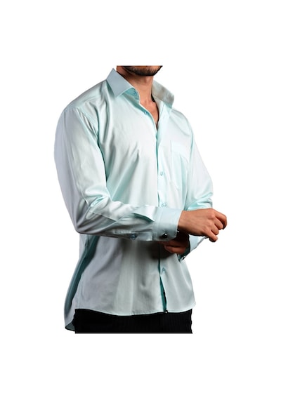Dicotto Su Yeşili Mint Büyük Beden Rahat Kesim Micro Kumaş Kol Düğmeli Regular Fit Erkek Gömlek - 190-22 001
