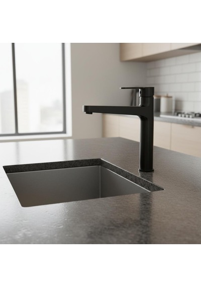 Domıno Canak Tıpı Lavabo Bataryası Sıyah Beyaz