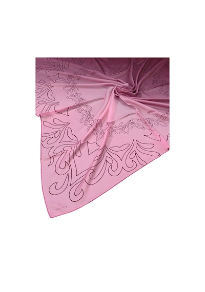 Mim Eşarp Valino Degrade Desenli Şifon Eşarp 90x90 Cm Açık Pembe