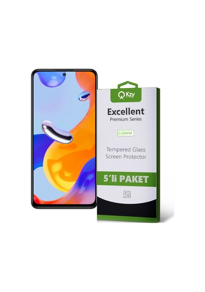 Xiaomi Redmi Note 11 Pro ile Uyumlu Kırılmaz Temperli Ekran Koruyucu Cam Ekonomik 5'li Paket