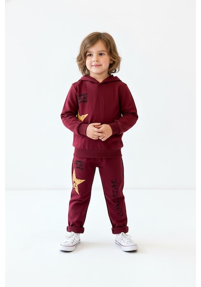 Miababy Cool Star Baskılı 2 Li Takım Bordo