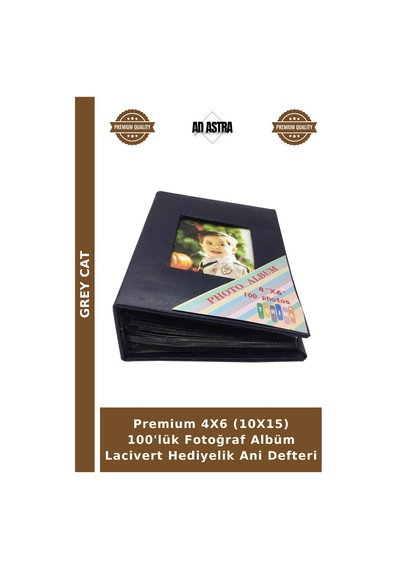 Premium 4x6 10x15 100'lük Fotoğraf Albüm Lacivert Hediyelik Ani Defteri