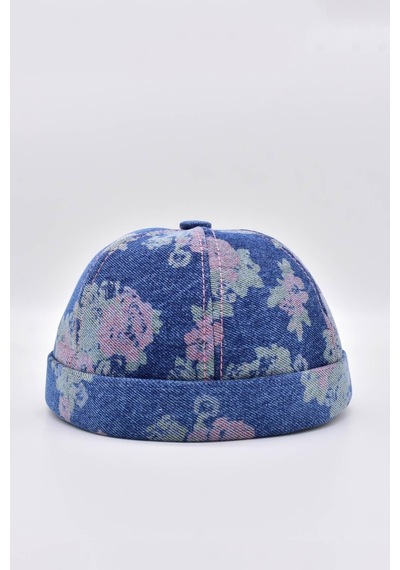 Külah Unisex Denim Docker Cap Sipersiz Kot Şapka - Mavi