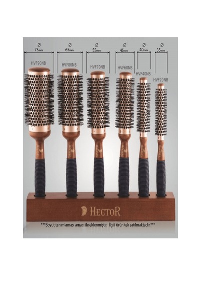 Hector Vent Point Seramik Sehpalı 6 Lı Saç Fırça Seti