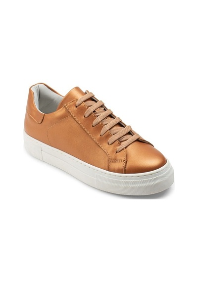 Deery Hakiki Deri Bronz Rengi Sneaker Kadın Ayakkabı Bronz