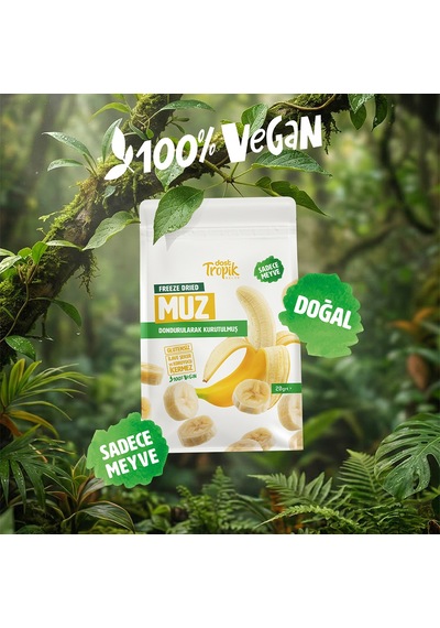 Dondurularak Kurutulmuş Muz 20 G Freeze Dried Meyve Cipsi Çıtır Meyve Kurusu 2 Adet