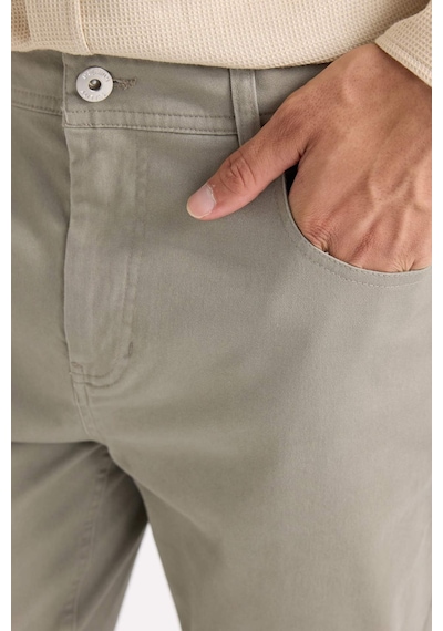 DeFacto Yazlık Gabardin Chino Kanvas Pantolon Slim Fit Dar Kesim Dar Paça Cepli B2089AX25SPKH454