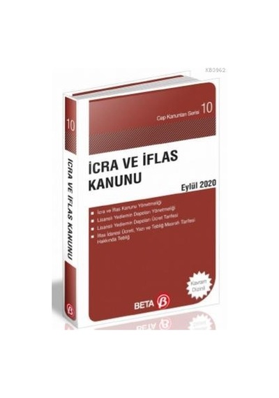 İcra ve İflas Kanunu - Beta Yayınları - 2020 Basım