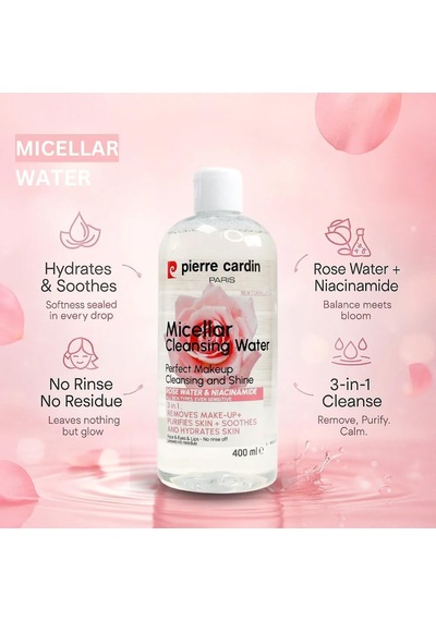 Pierre Cardin Gently Cleansing Micellar Water With Rose Water &amp Niacinakarın Bölgesi-makyaj Temizleme Suyu