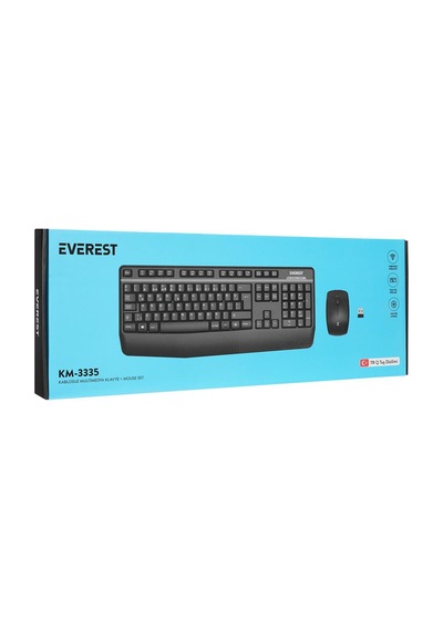 Everest Km-3335 Siyah Ikisi Bir Arada 2 İn 1 Kablosuz Q Multimedia Klavye + Mouse Set