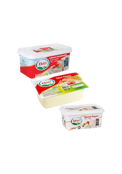 Ekici Beyaz - Süzme - Kaşar Peyniri 3 Lü Set
