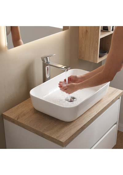 Dura Bagno Orfe Çanak Lavabo 60x40 Cm. Batarya Deliksiz Tezgah Üstü Beyaz 5851