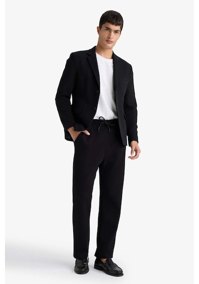 Defacto Regular Fit Beli Bağcıklı Düz Paça Eşofman Altı E7829ax25aubk81 Siyah
