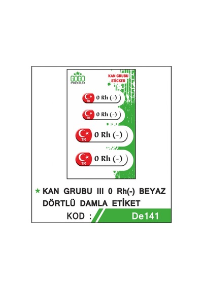 Motosiklet Sticker Kan Grubu 0 Rh - 1.Resim