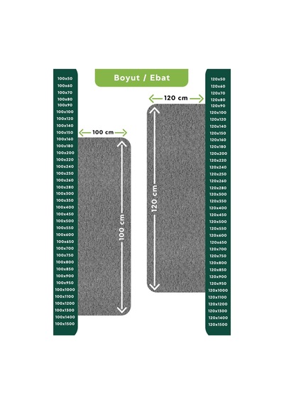 Hortumtech Kıvırcık Paspas Kir Tutucu Pvc Kapı Önü İç Dış Mekan Eko 12 Mm - Gri 120 X 300 Cm