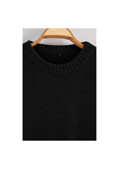 Maison Velora Kadın Siyah Bisiklet Yaka Oversize Basic Triko Kazak Siyah 923600247 Siyah