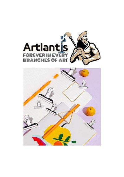 Artlantis Yaylı Askılı Maşa Klips 64 MM 12 Adet Metal Beyaz Kıskaç