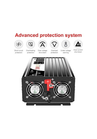 Tr 2000 W Saf Sinüs İnvertör, Lcd Ekran, Dc 48 V, Ac 230 V 50 Hz Güneş Enerjisi Dönüştürücü, Ev, Araba İçin