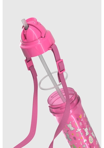 Renga Migo Tavşan Desenli 300 Ml Askılı Pipetli Pp Bebek Suluk 912013 Pembe Pembe