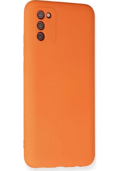 Samsung Galaxy A03s Kılıf Nano İçi Kadife Silikon - Turuncu Çok Renkli