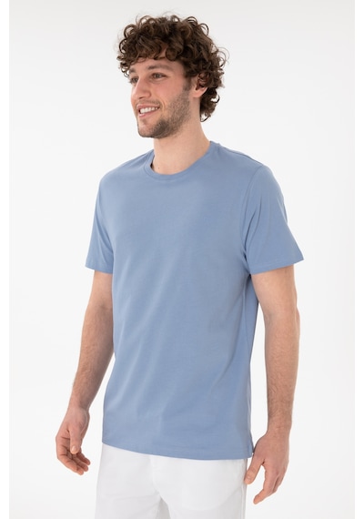 U.S. Polo Assn. Erkek Regular Fit Bisiklet Yaka Mavi Basic Tişört 50305928-VR036