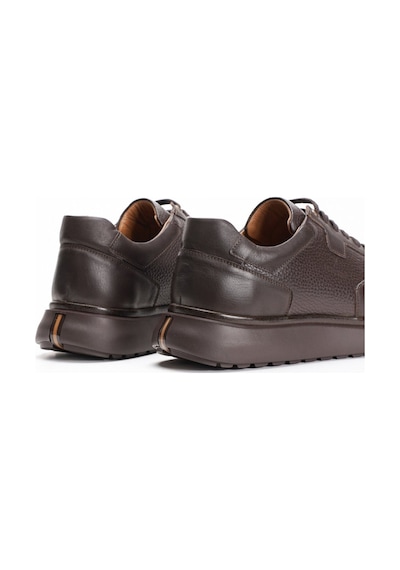 Fame Step Hakiki Deri Erkek Yürüyüş Ayakkabısı Casual Comfort Bağcıklı Ortopedik Günlük Rahat Taban Kahverengi Sneaker Palermo