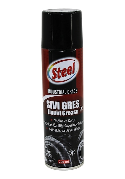 Steel St-1304 Sıvı Gres Sprey 200ml Yağlar - Korur - Isıya Dayanıklı 5468