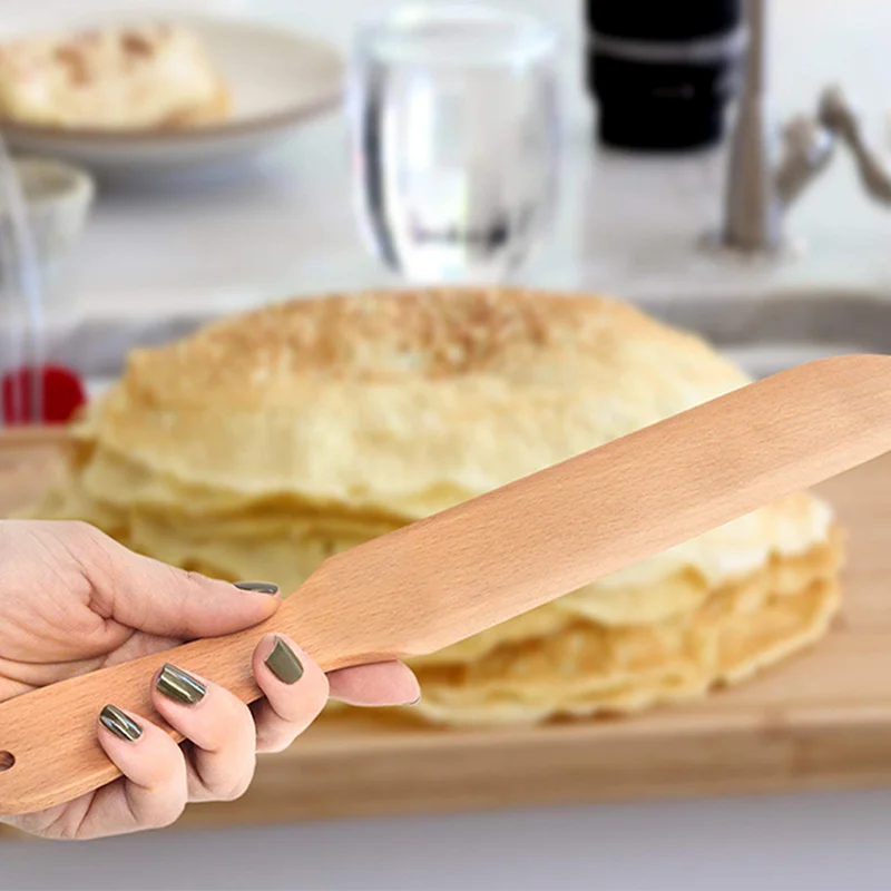 Ahşap Krep Spatulası Açık Kahverengi