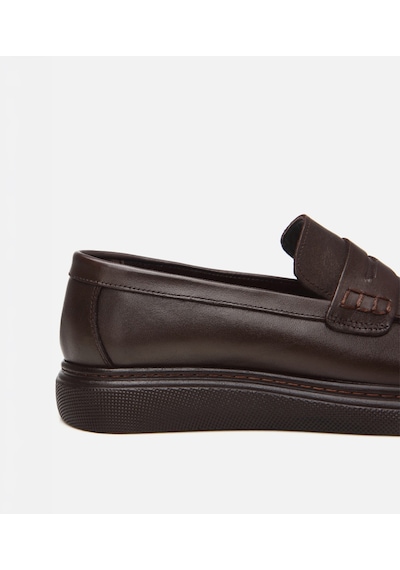 Hotiç Erkek Deri Kahverengi Hafif Tabanlı Klasik Loafer