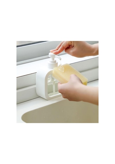 1 Adet Mimoza Şeffaf Sıvı Sabunluk - Beyaz - 16 Cm Diğer