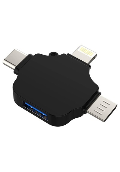 Lightning Apple Uyumlu iPhone  Type-c Micro Usb 3in1 Usb 3.0 Dişi Otg Çevirici
