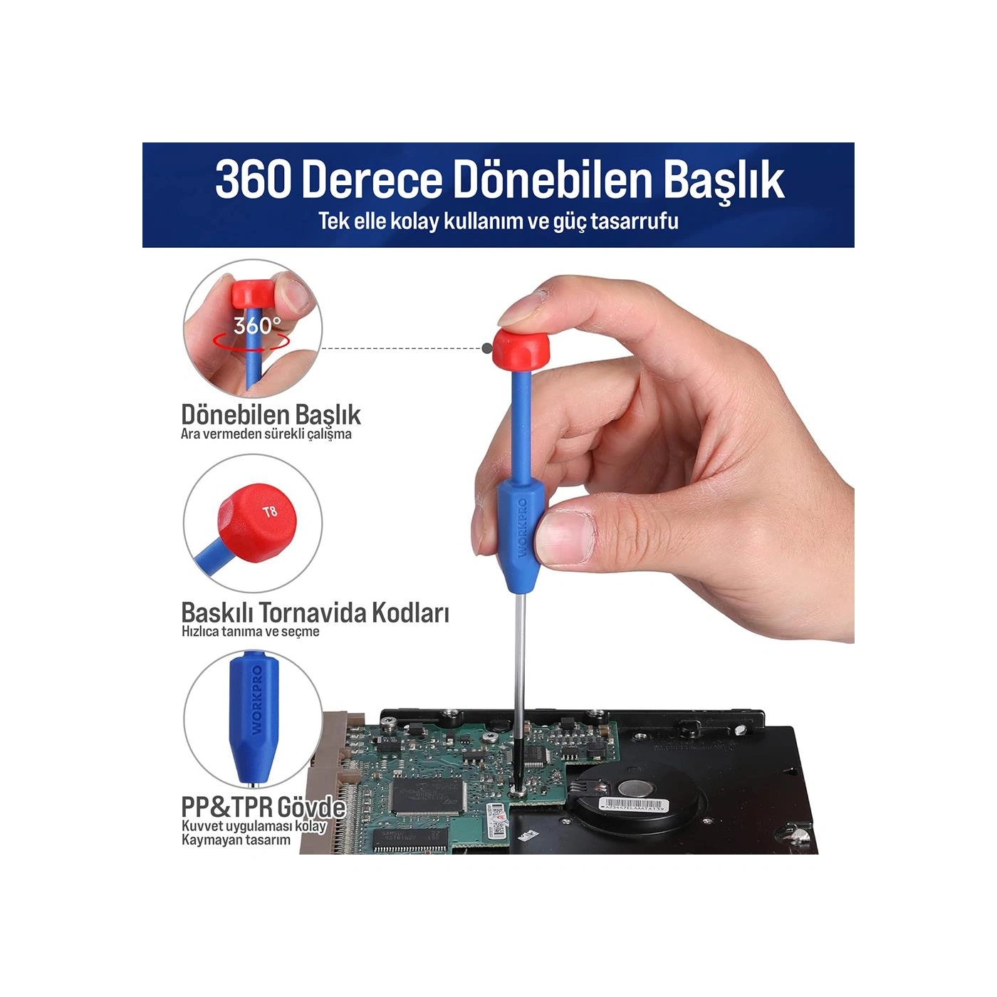 Workpro Wp200531 12 Parça Cr-v Elektronikçi Hassas Profesyonel Onarım Seti