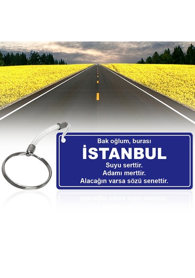 Kişiye Özel Yol Tabela Anahtarlık (istanbul)