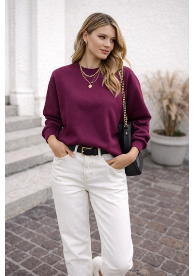 Cloudymood Unisex Kadın Oversize Sweatshirt Basic Bisiklet Yaka Uzun Kollu Günlük Rahat Sweat Bordo - 843911129 Bordo Cloudymood Unisex Kadın Oversize Sweatshirt Basic Bisiklet Yaka Uzun Kollu Günlük Rahat Sweat Bordo - 843911129 Bordo