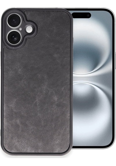 Apple iPhone Uyumlu  16 Plus Uyumlu Kılıf Aras Deri Kapak - Siyah