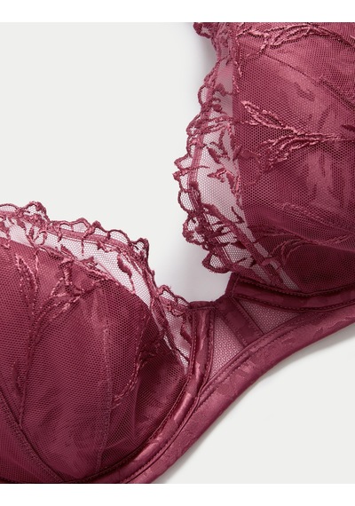 Marks & Spencer Nakışlı Plunge Sütyen T81006842 Pembe