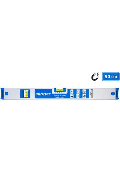 Master 506891 Blue Star Mıknatıslı Su Terazisi 50 Cm