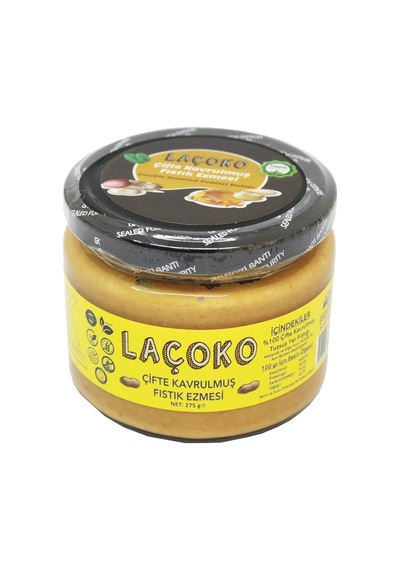 Laçoko 275 Gram Şekersiz, Katkısız, Glutensiz, Vegan, Doğal Çifte Kavrulmuş Yer Fıstığı Ezmesi 275 Gram Diğer