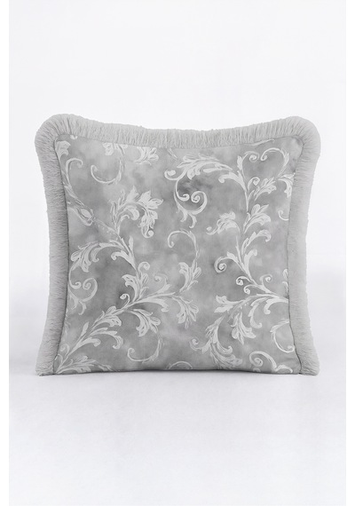 Damask Barok Desenli Saçaklı Yastık Kılıfı - Zarif Avangart Klasik Beyaz Gri Püsküllü Kırlent Kılıfı Kayıp Esinti Saten Damask Barok Desenli Saçaklı Yastık Kılıfı - Zarif Avangart Klasik Beyaz Gri Püsküllü Kırlent Kılıfı Kayıp Esinti Saten