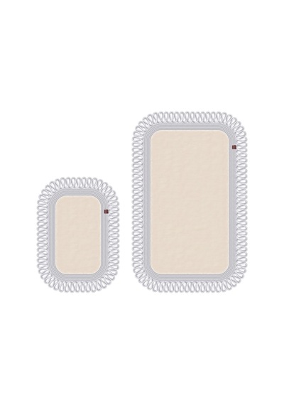Banyo Paspası Takımı 70x110+50x70 Cm Dış Trikot Ekru & Gümüş Gri Ekru - Gümüş Gri