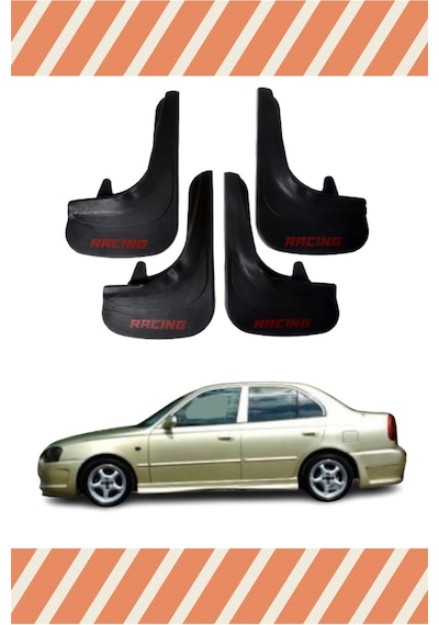 Hyundai Accent Milenyum Racing Yazılı 4'lü Tozluk Çamurluk Paçalık