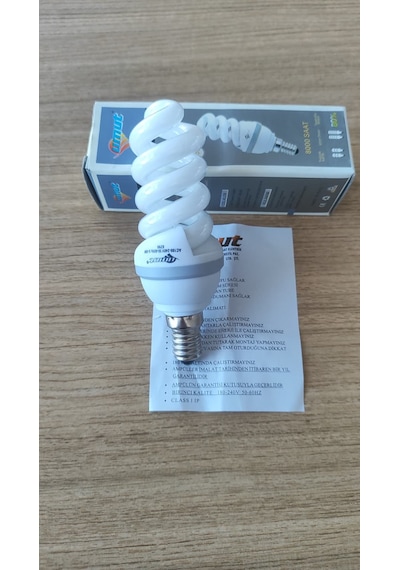 Umut 9w E14 Duy Spiral Tasarruflu Ampul 6700k Beyaz Işık 8000 Saat Ömür