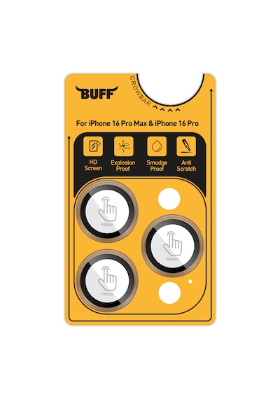 Buff Apple Uyumlu iPhone 16 Pro Max / 16 Pro Titanyum Lens Koruyucu Gold Brown